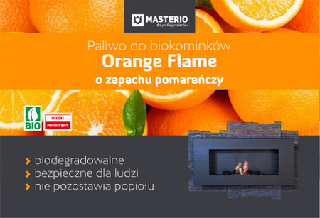 Biopaliwo do biokominków o zapachu pomarańczowym Orange Flame op. 1 L Masterio