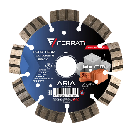 Tarcza diamentowa do cięcia betonu cegły kostki 125 mm szybka Aria Ferrati