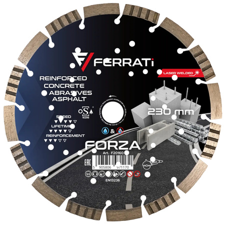 Tarcza diamentowa do cięcia asfaltu betonu kamienia Forza 230 mm Ferrati