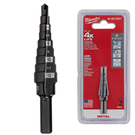 Wiertło stopniowe do metalu 4 - 12 mm Milwaukee 48899301