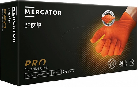 Rękawice nitrylowe pomarańczowe Gogrip Orange 50 szt. M Mercator