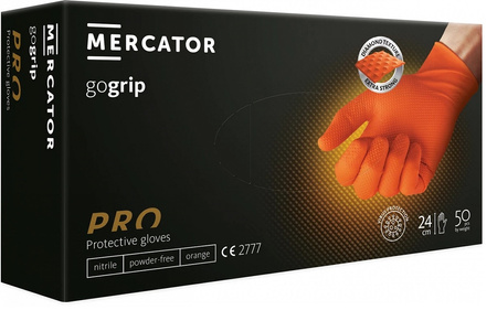 Rękawice nitrylowe pomarańczowe Gogrip Orange 50 szt. L Mercator