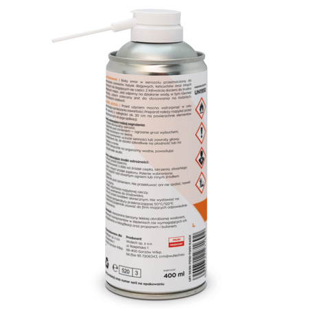 Smar biały do bram w sprayu 400 ml Megaspec