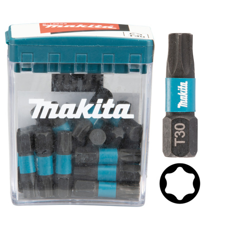 Bity udarowe końcówka wkrętakowa Torx T30 25 mm 25 szt Makita E-12653