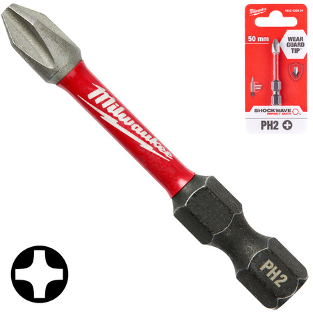 Bit udarowy końcówka do wkrętarki PH2 50 mm Shockwave Milwaukee 4932430854