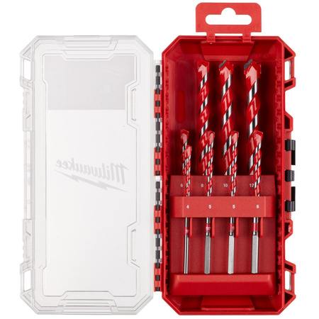 Wiertła udarowe do betonu Milwaukee 4-12 mm zestaw komplet 8 szt. 4932493881