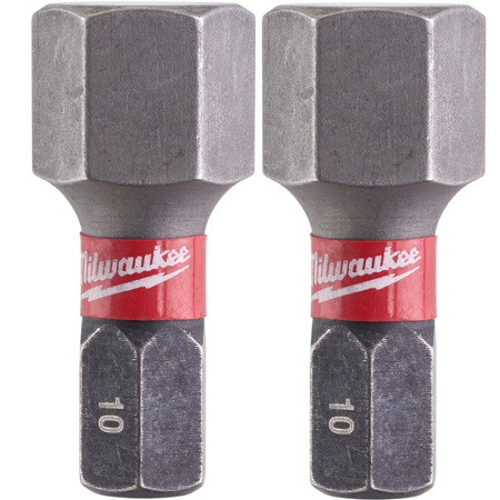 Bity udarowe końcówki do wkrętarki Milwaukee HEX10 25 mm 2 szt Shockwave 4932430899