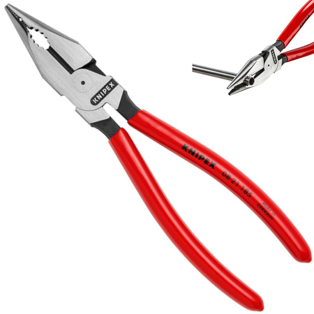 Kombinerki szczypce uniwersalne  Knipex ostre szczęki 185 mm0821185