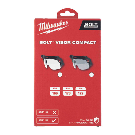 Okulary ochronne do kasków Bolt 200 przyciemniane Milwaukee 4932479947
