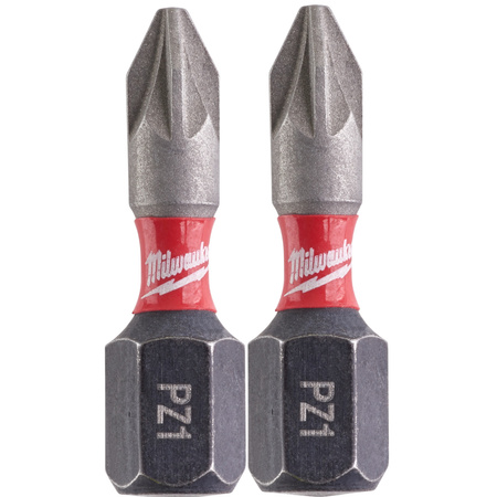 Bity udarowe Milwaukee końcówki do wkrętarki PZ1 25 mm 2 szt Shockwave 4932430860