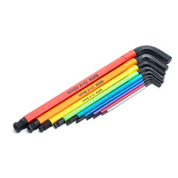 Zestaw imbusów HEX z kulką 9 szt kolorowe 1,5-10 mm Sata ST09101CHBSJ