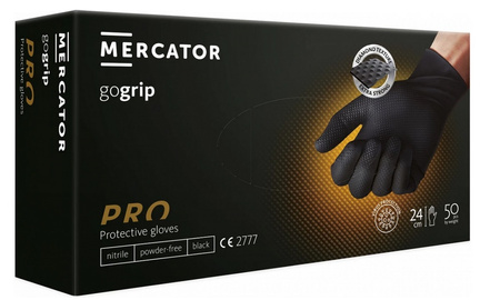 Rękawice nitrylowe Gogrip Black 50 szt. L Mercator