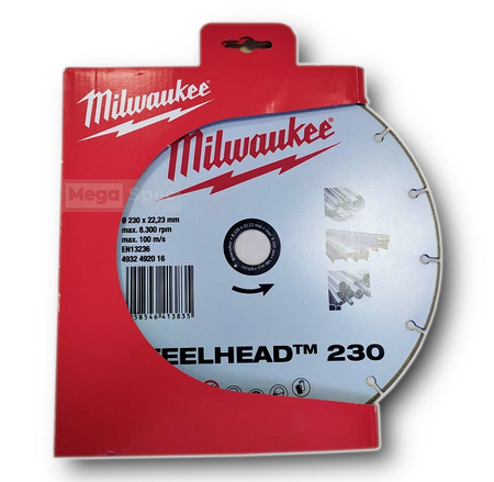 Tarcza diamentowa do cięcia stali betonu 230 Premium Milwaukee Steelhead 4932492016