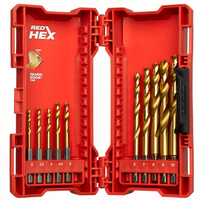 Zestaw wierteł do metalu HSS-G TiN Red HEX 3-10 mm 10 szt. Milwaukee 48894759