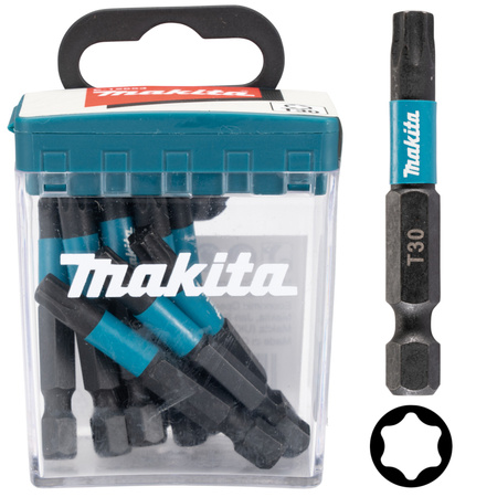 Bity udarowe końcówka wkrętakowa Torx T30 50 mm 10 szt Makita E-12675