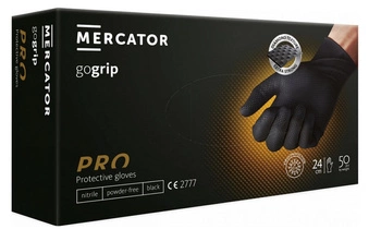 Rękawice nitrylowe czarne Gogrip Black 50 szt. L Mercator