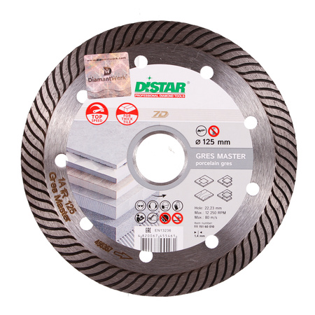 Tarcza diamentowa do gresu GRES MASTER 1A1R 125x1,4x10x22,23 Distr 11115160010