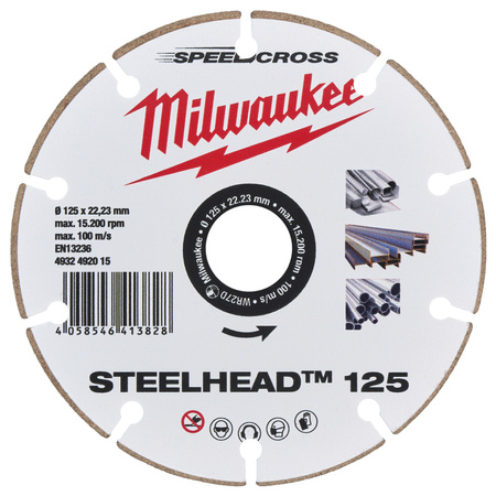 Tarcza tnąca SPEEDCROSS STEELHEAD 4x22,23x125mm 1szt. Milwaukee 4932492015